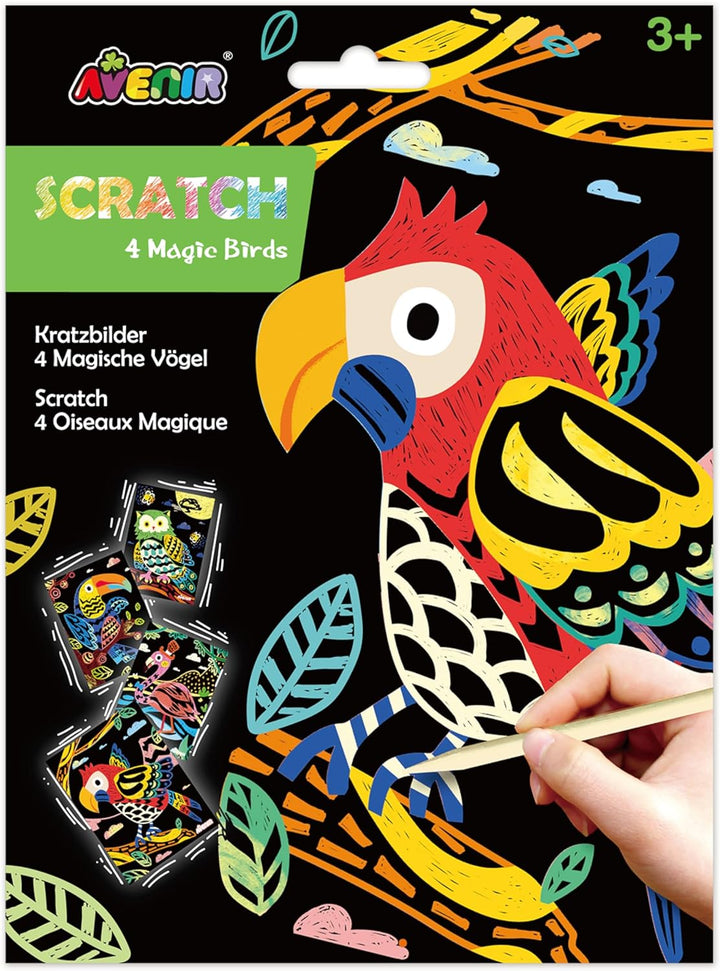Set De Arte y Manualidades Para Raspar Aves