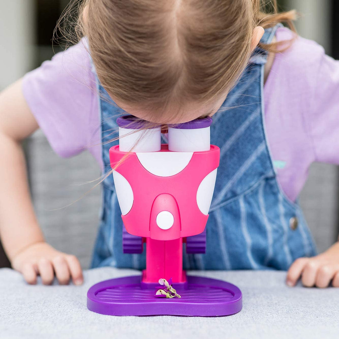 Juego Mi Primer Microscopio Rosado Con Luz Para Niños
