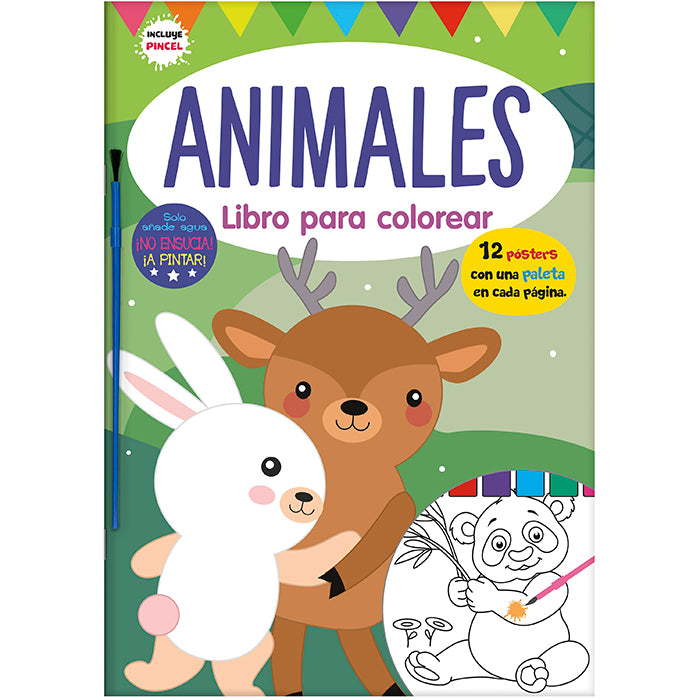 Libro Para Pintar Con Agua animales niños