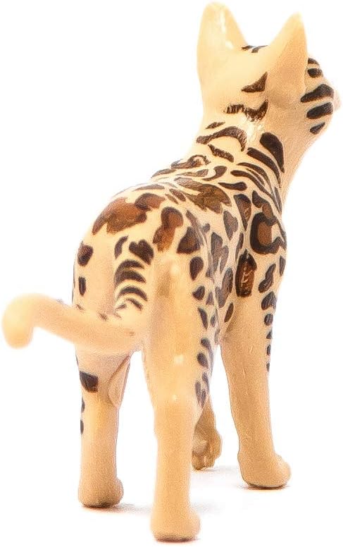 Figura Animales Gato De Bengala Pintado A Mano