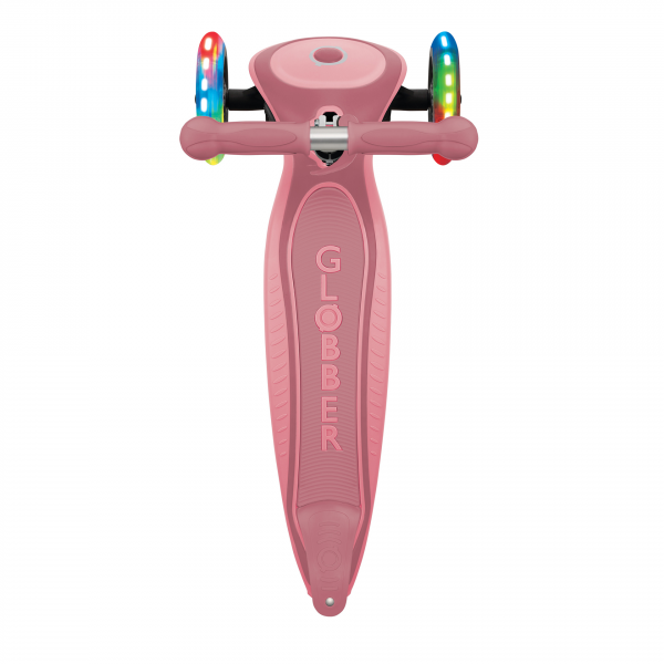 Patineta Globber Primo Plus Con Luces rosada pastel