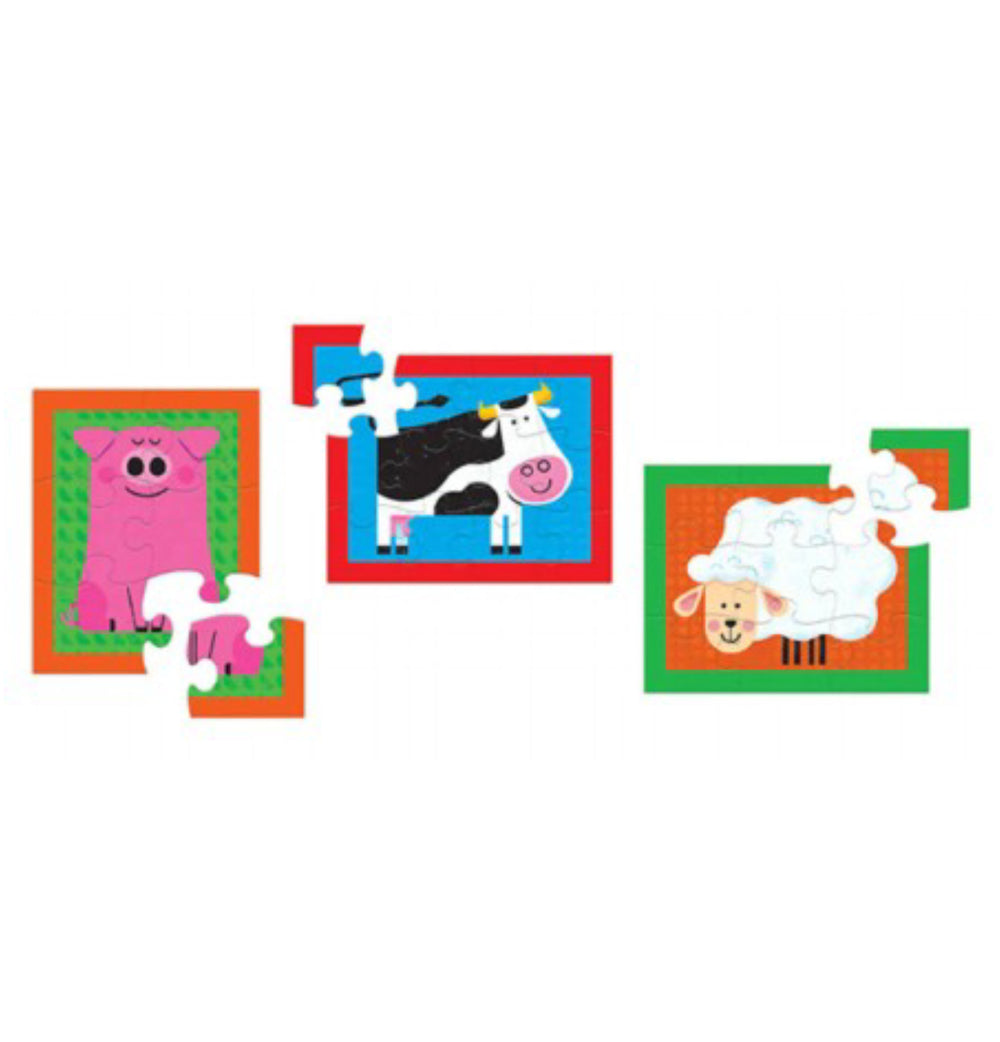 Rompecabezas Progresivo 3 En 1 Animales De La Granja