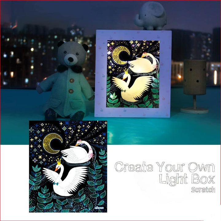 Set De Arte Y Manualidades Cuadro Para Raspar Cisnes