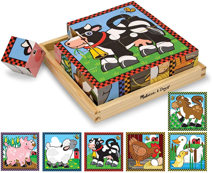 Rompecabezas 6 en 1 de Cubos La Granja