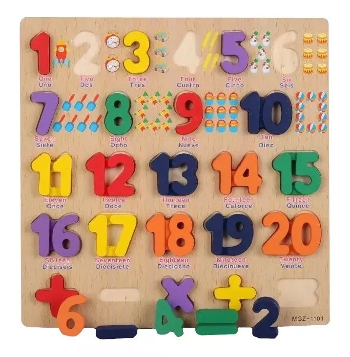 Rompecabezas Numeros Espanol Ingles