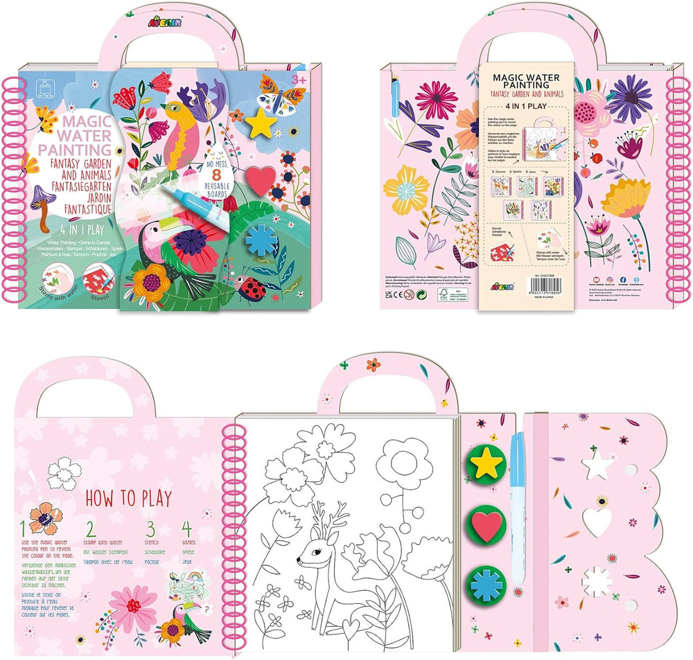 Set de Arte Libro Para Pintar Con Agua Jardin Magico