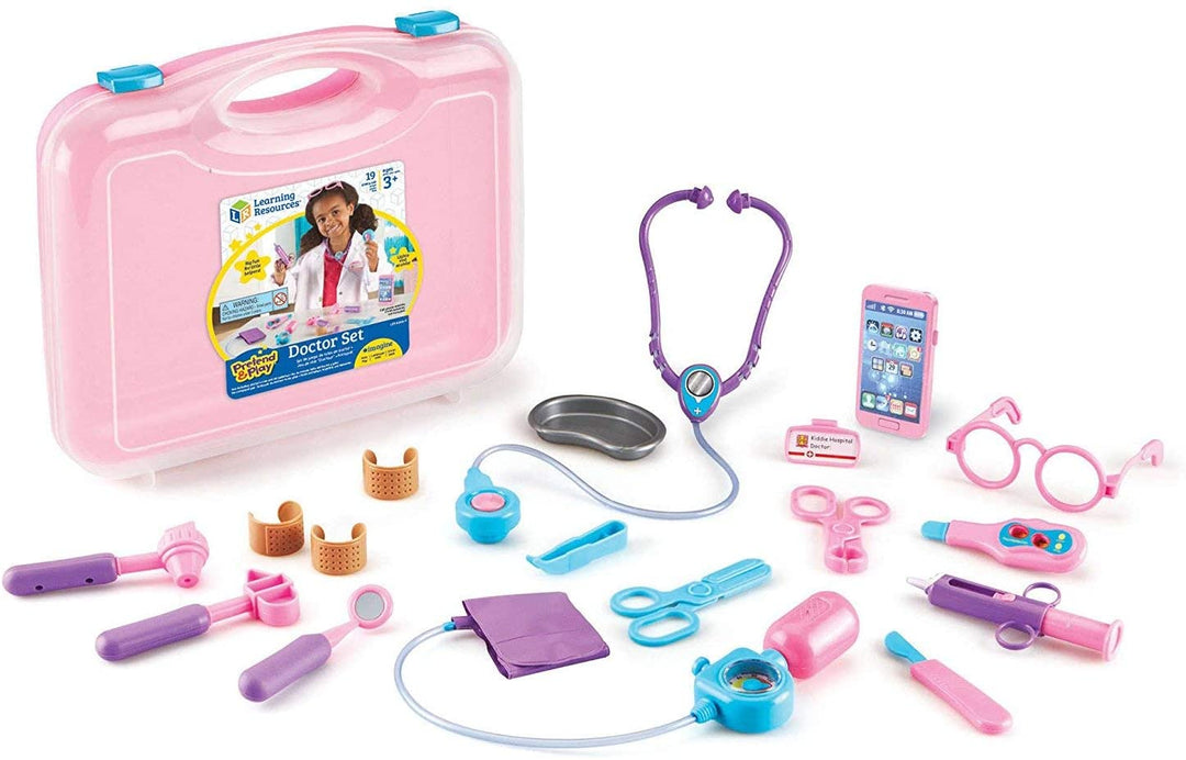 Juego Didáctico Set De Doctor Con Sonidos y Maleta Rosa