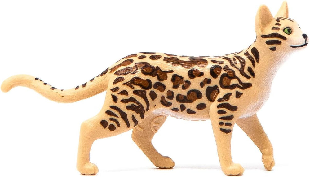 Figura Animales Gato De Bengala Pintado A Mano