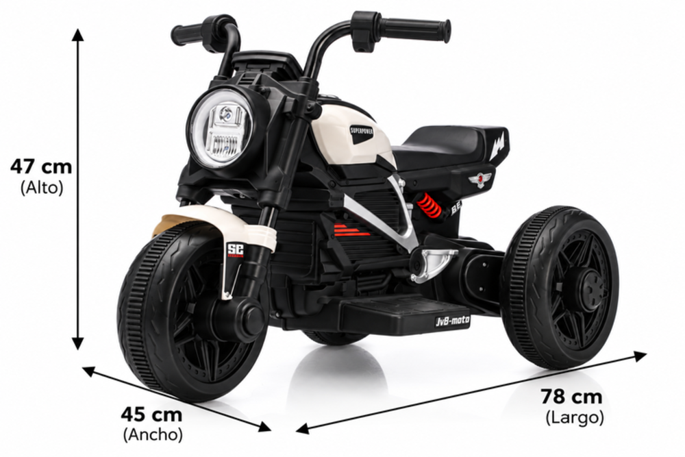 Moto Eléctrica Montable Sonidos Y Luces Blanco Niños