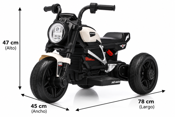 Moto Eléctrica Montable Sonidos Y Luces Blanco Niños