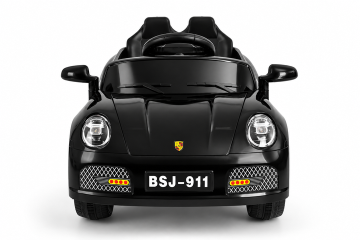 Carro Montable Tipo Porsche Sonidos Y Luces Negro Niños