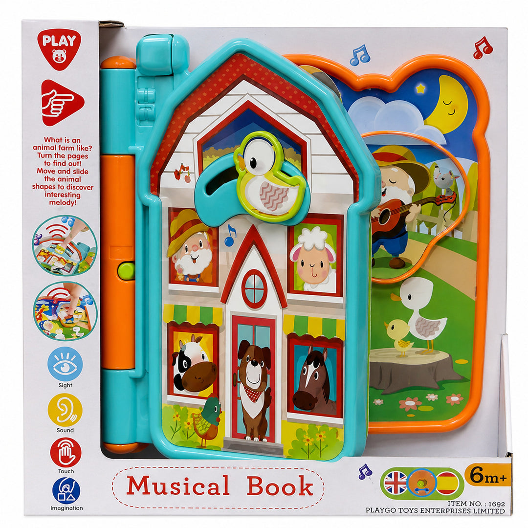 Libro Musical Interactivo Granja Bilingüe Inglés Español Para Niños