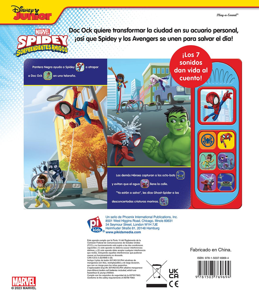 Libro Educativo Sonidos Spiderman Spidey al Agua Para Niños