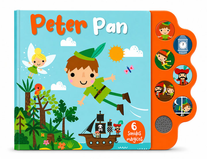 Libro Sonoro Peter Pan Clásicos con 6 Sonidos Para Niños