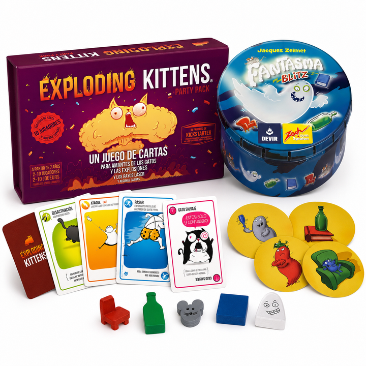 Combo Juegos para Fiesta: Exploding Kittens Fiesta + Fantasma Blitz Mini