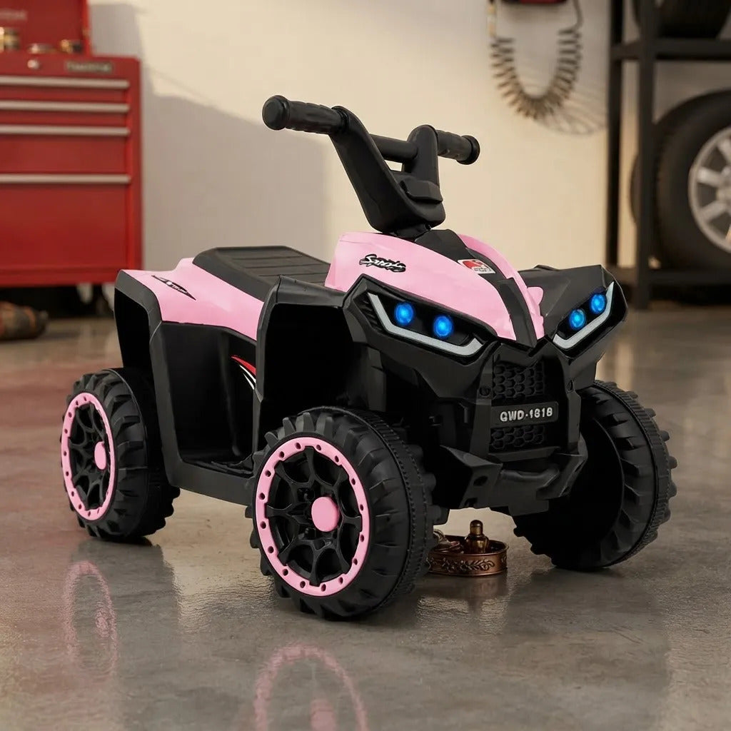 Cuatrimoto eléctrica Carro Montable Niños Rosado Control Remoto