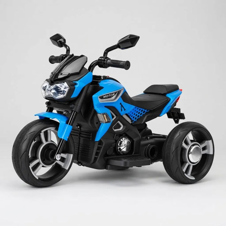 Moto Eléctrica Deportiva 6v Sonidos Y Luces Azul Niños