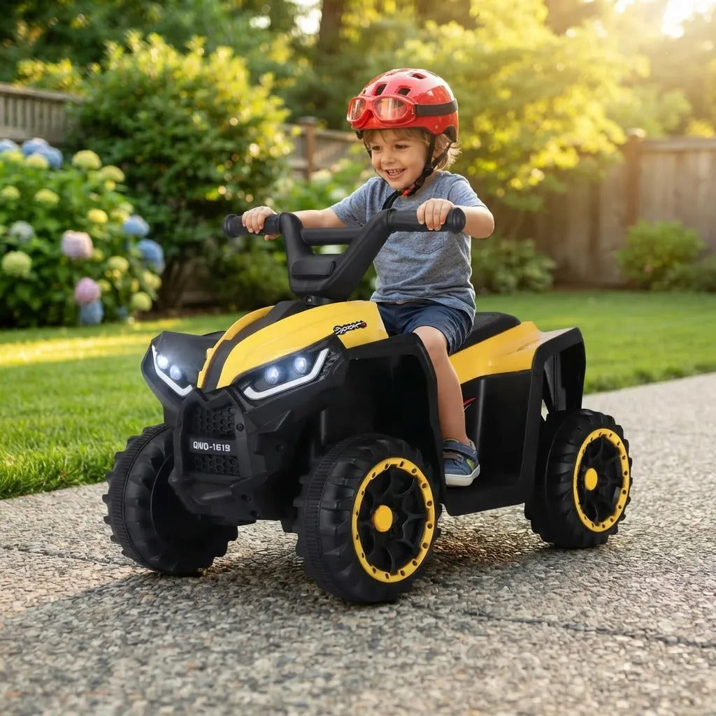 Cuatrimoto eléctrica Carro Montable Niños Amarillo Control Remoto