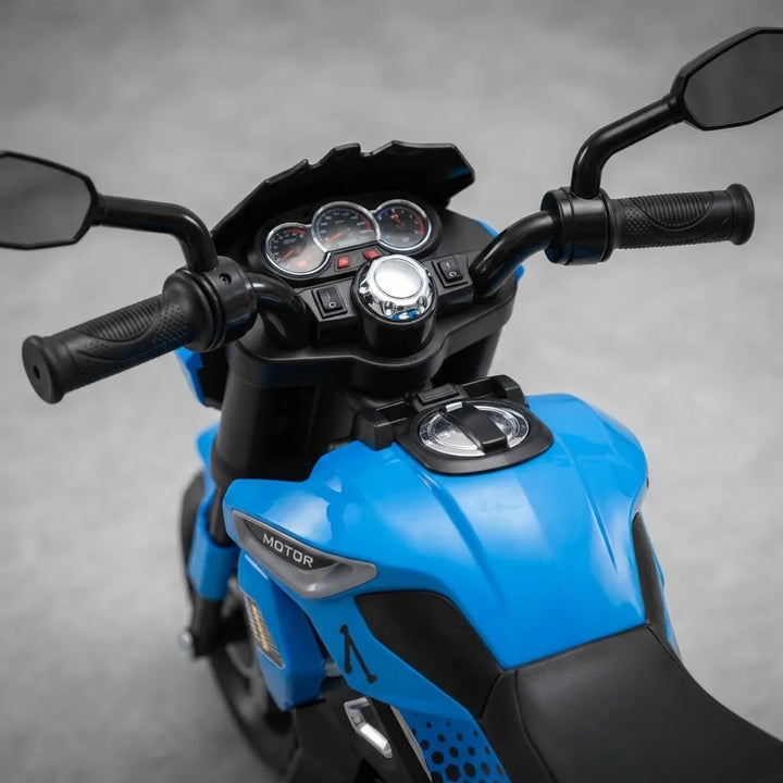 Moto Eléctrica Deportiva 6v Sonidos Y Luces Azul Niños