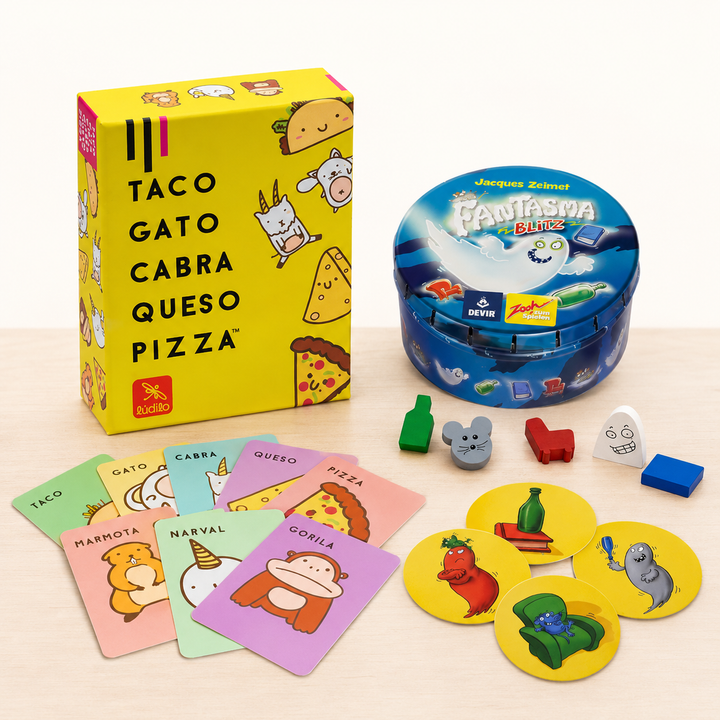 Combo Juegos de Agilidad: Taco Gato Cabra Queso Pizza + Fantasma Blitz Mini