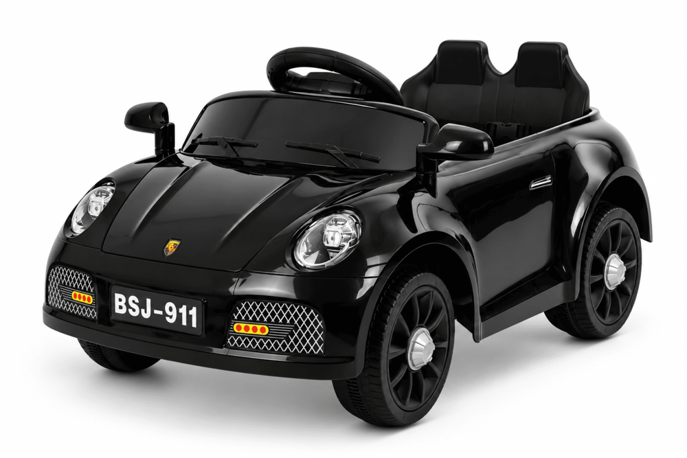 Carro Montable Tipo Porsche Sonidos Y Luces Negro Niños