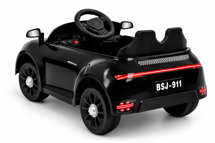 Carro Montable Tipo Porsche Sonidos Y Luces Negro Niños