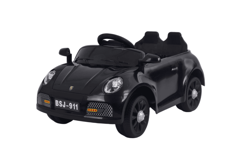 Carro Montable Tipo Porsche Sonidos Y Luces Negro Niños
